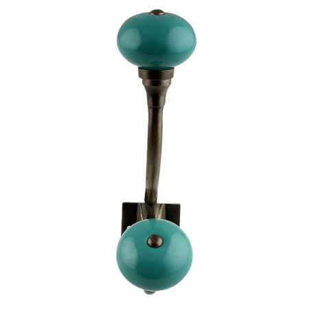 Solid Sea Green Antique Iron Hooks